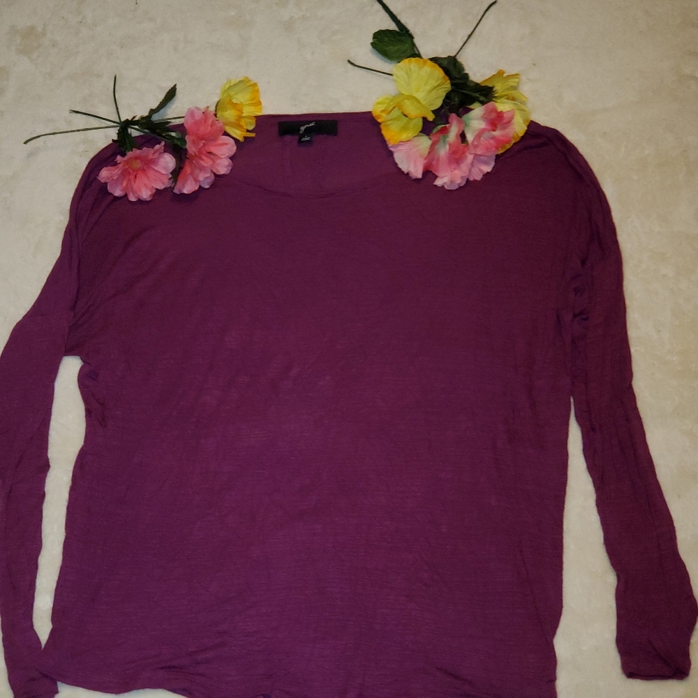 GNW dark purple red flowy shirt